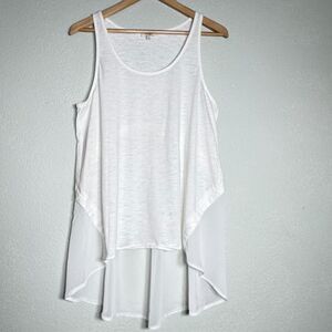 Umgee Small Oversized chiffon/cotton HighLow Layering top Coastal/romantic soft